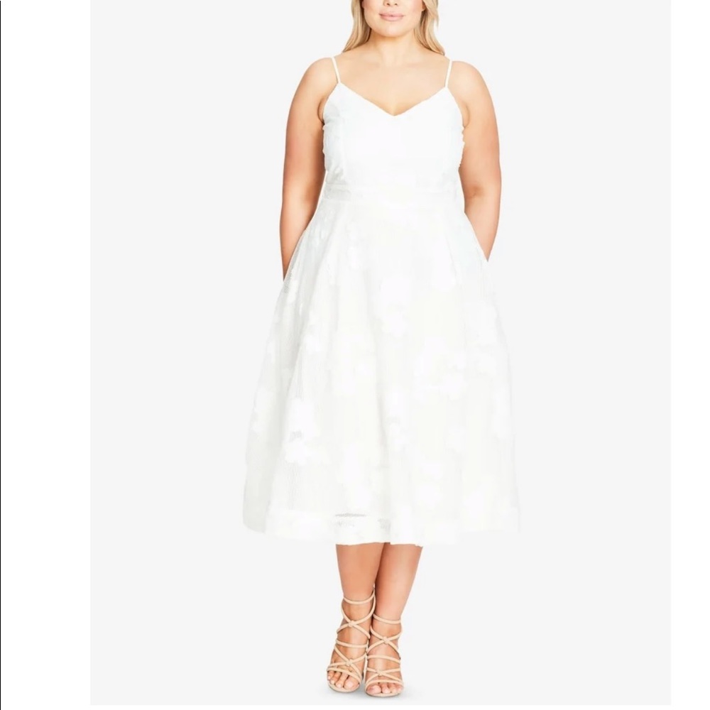 NWT City Chic Mesh Floral Dress Size 16